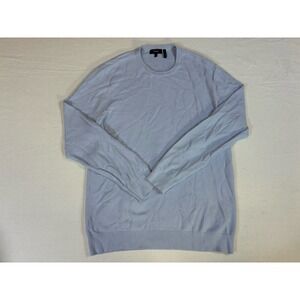 Theory Riland Piqué H Breach Crewneck Sweater Men's XL Grey Cotton Knit